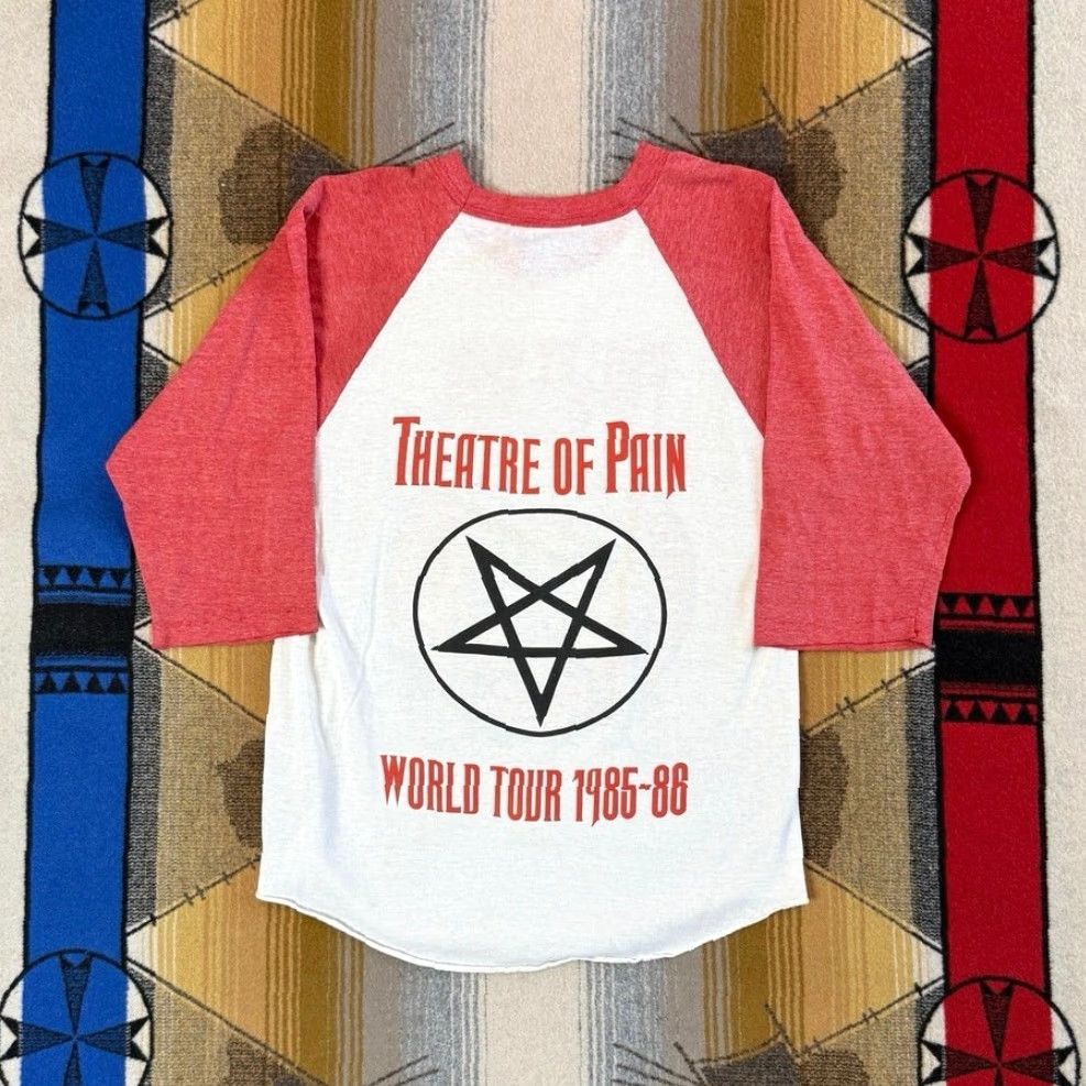 Vintage VINTAGE Motley Crue Theatre Of Pain Tour T-Shirt 80s Small Mens White 3/4 Sleeve Rock Music Band Size US S / EU 44-46 / 1 - 2 Thumbnail