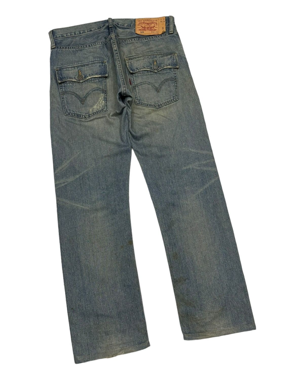 Levi's 🔥LEVIS 505 FLAP POCKET DISTRESSED DENIM JEANS Size US 32 / EU 48 - 6 Thumbnail