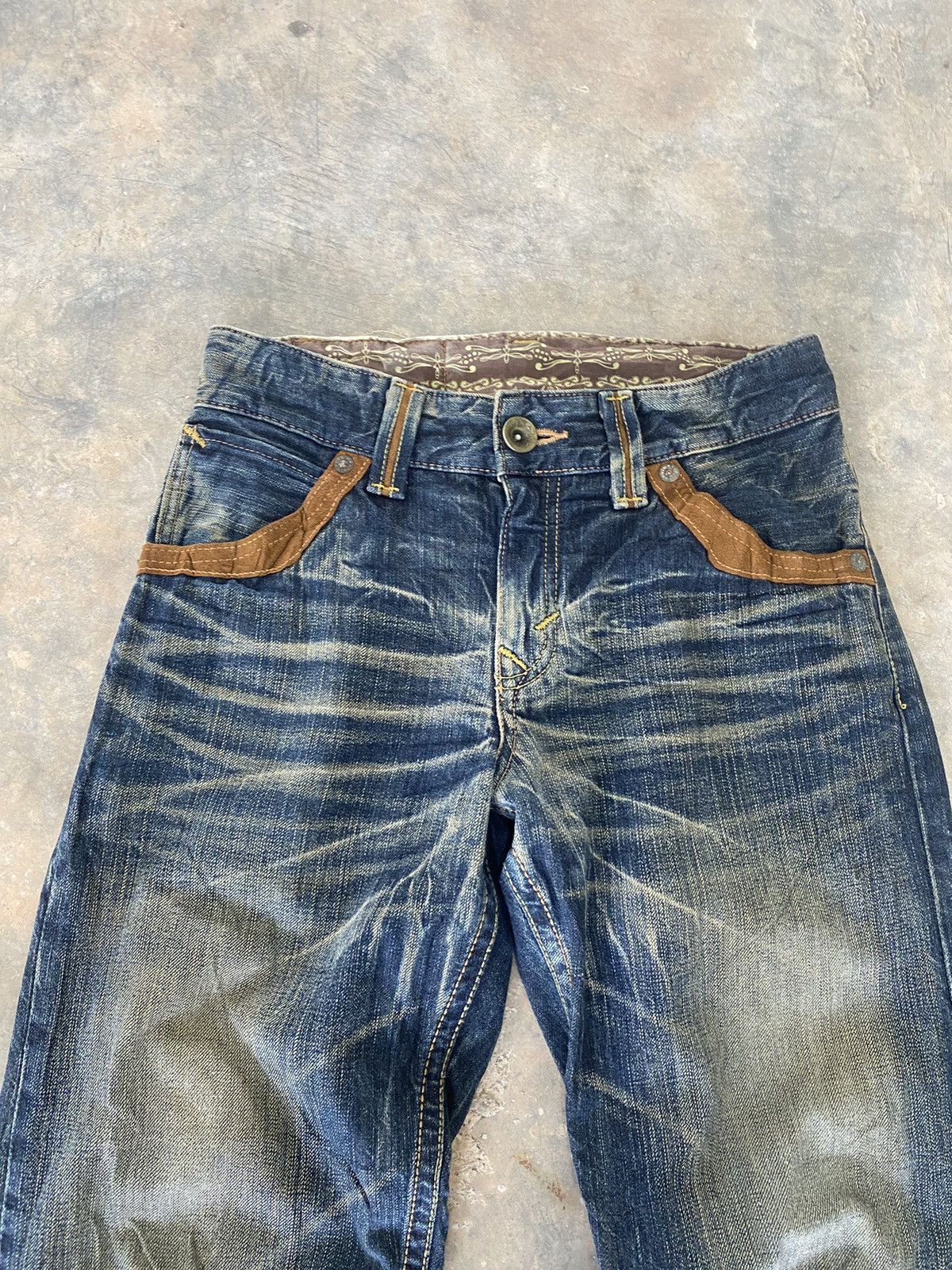 Le Grande Bleu (L.G.B.) Edwin Japan Cowboy Jeans Punk Grunge Mud Wash 90s Size US 29 - 5 Thumbnail