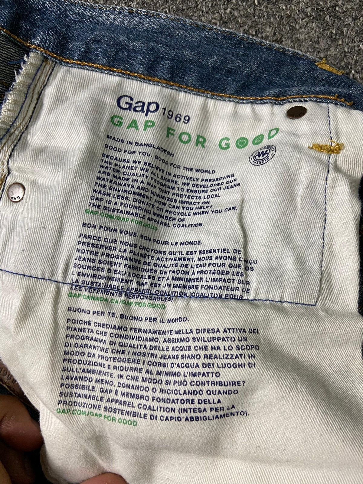 Gap × Japanese Brand × Vintage GAP 1969 Straight Cut Denim Jeans (132) Size US 33 - 3 Thumbnail
