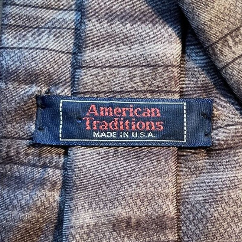 Other Men's Silk Neck Tie Classic Gray Brown American Traditions Size ONE SIZE - 3 Thumbnail