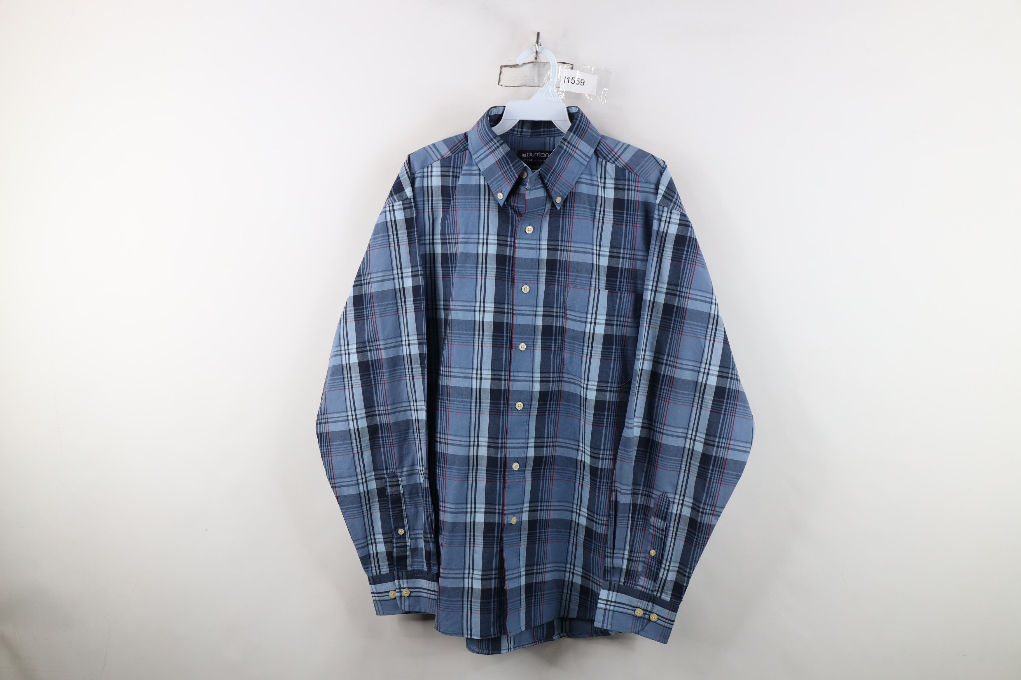 Vintage Deadstock Vintage 90s Streetwear Button Down Shirt Plaid Size US M / EU 48-50 / 2 - 1 Thumbnail