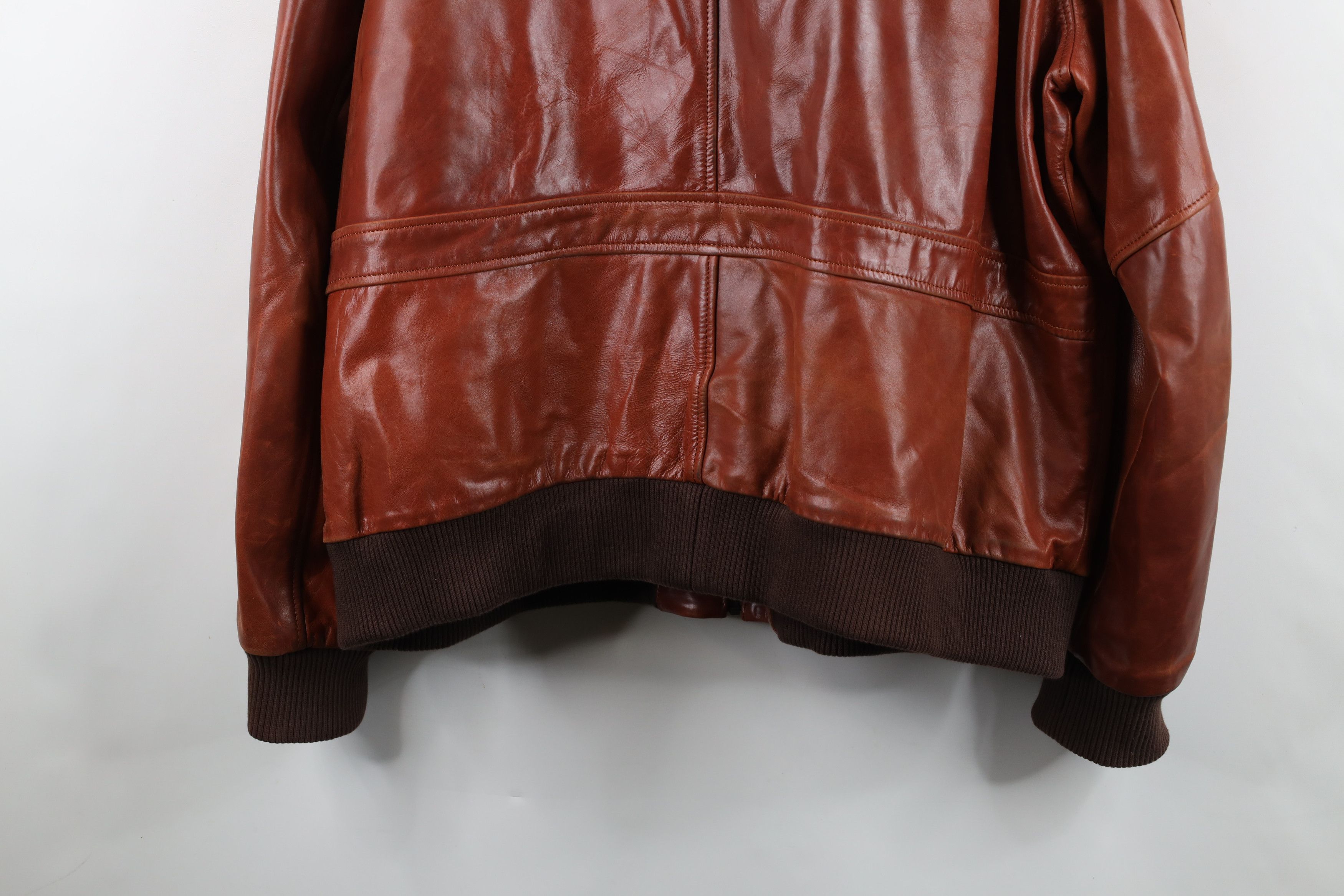 Vintage Inland Leather Leather A2 Bomber Flight Jacket Brown Size US XXL / EU 58 / 5 - 16 Thumbnail