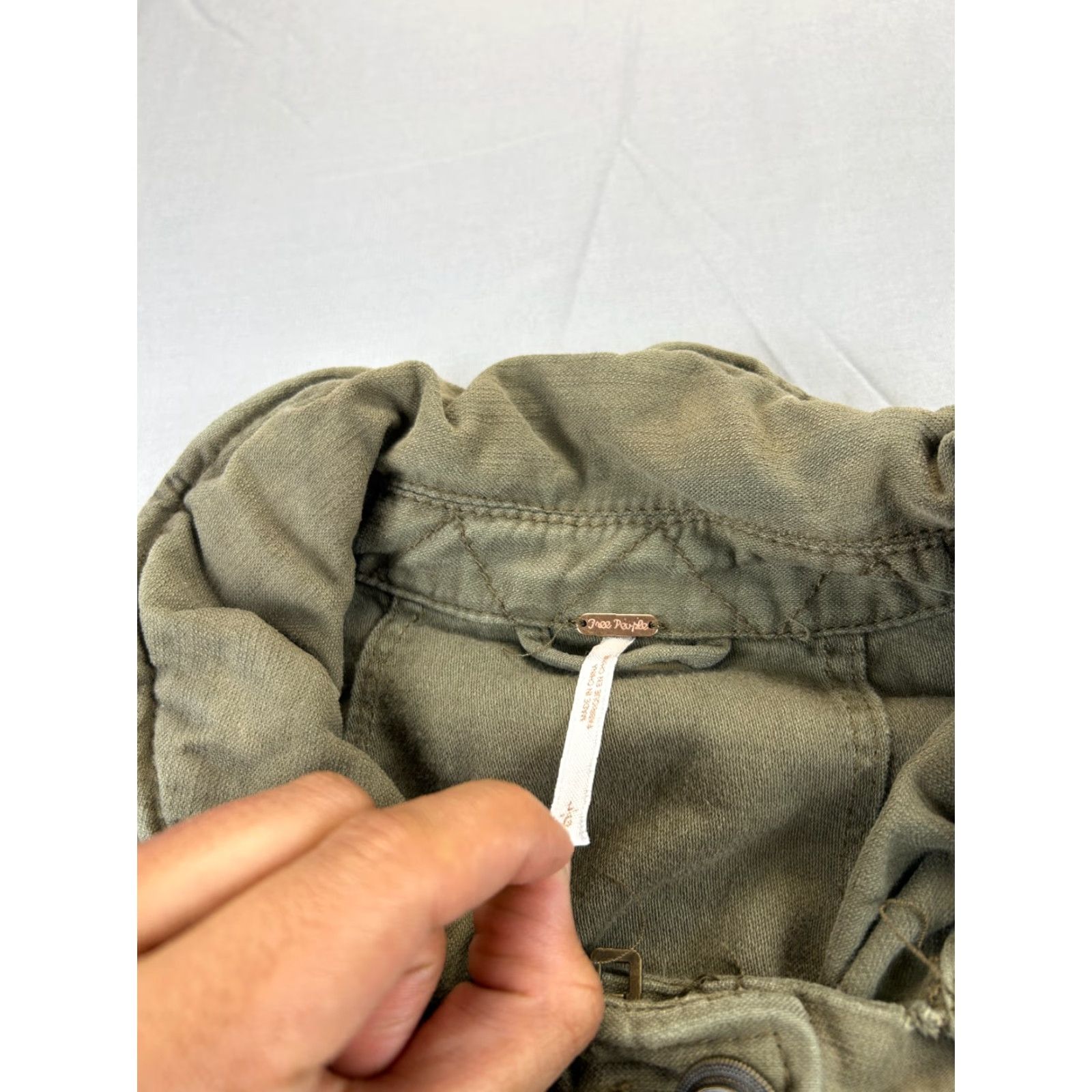 Free People Free People Jacket Womens L Green Military Pockets Canvas Casual Fall Spring Nylon Not Your Brothers? Size L / US 10 / IT 46 - 3 Thumbnail