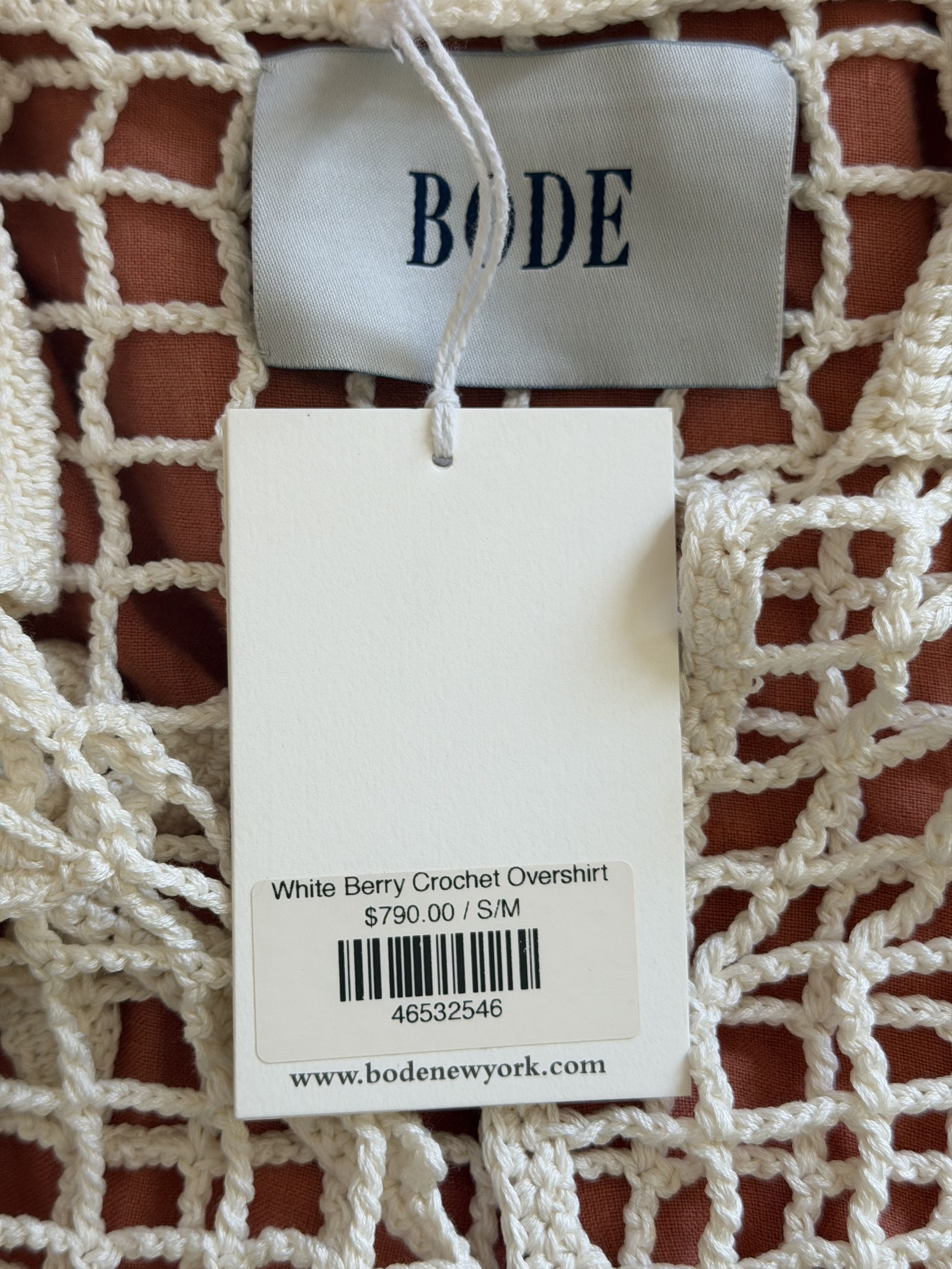 Bode Bode Berry Crochet Overshirt in White Size US S / EU 44-46 / 1 - 8 Thumbnail
