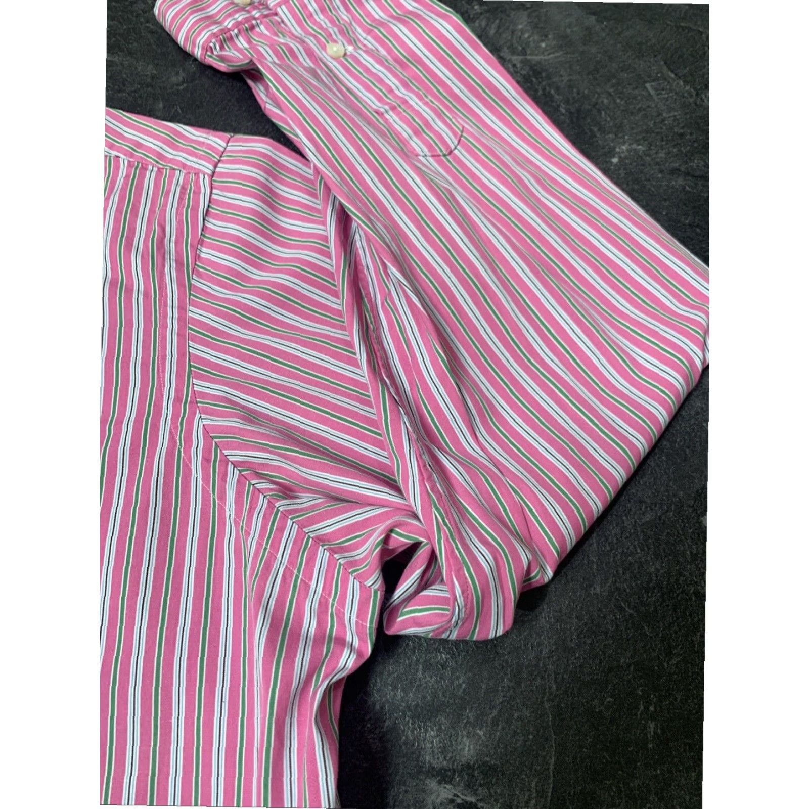 Ralph Lauren Ralph Lauren Long Sleeve Button Down Shirt Pink Green Striped Cotton Embroidered Polo Horse Mens L Size US L / EU 52-54 / 3 - 3 Thumbnail