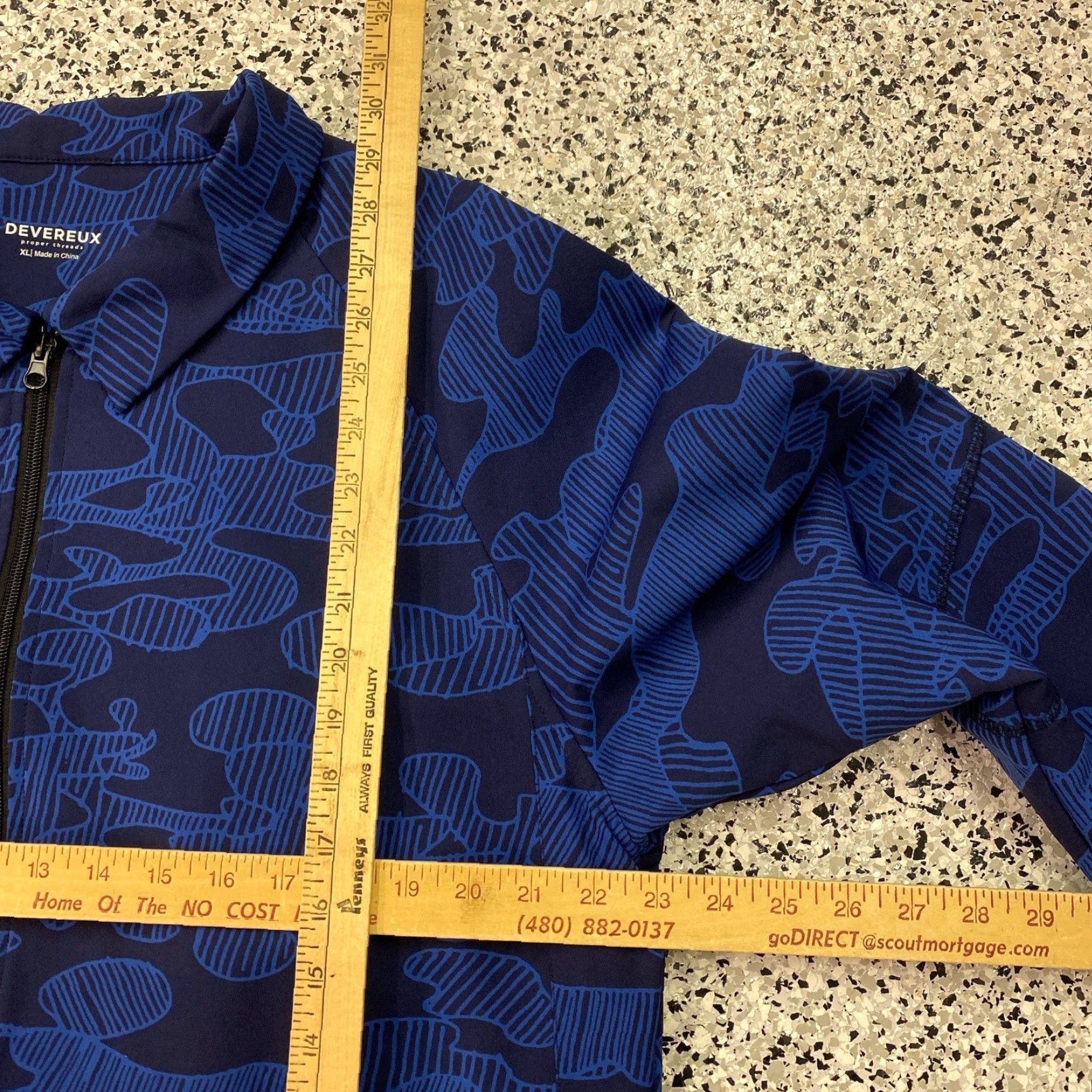 Vintage Devereux Golf Zip up XL Mens Sweatshirt Blue Camo Nylon Spandex Activewear Size US XL / EU 56 / 4 - 3 Thumbnail