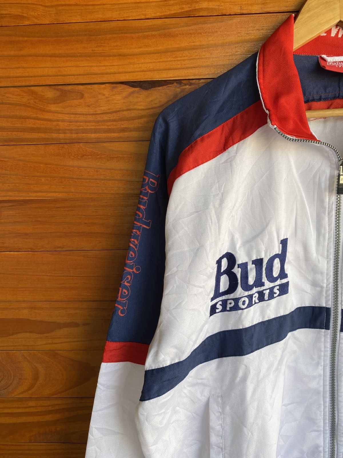 Budweiser Vintage Budweiser Sports Racing Jacket – Red White Blue Size US L / EU 52-54 / 3 - 7 Thumbnail