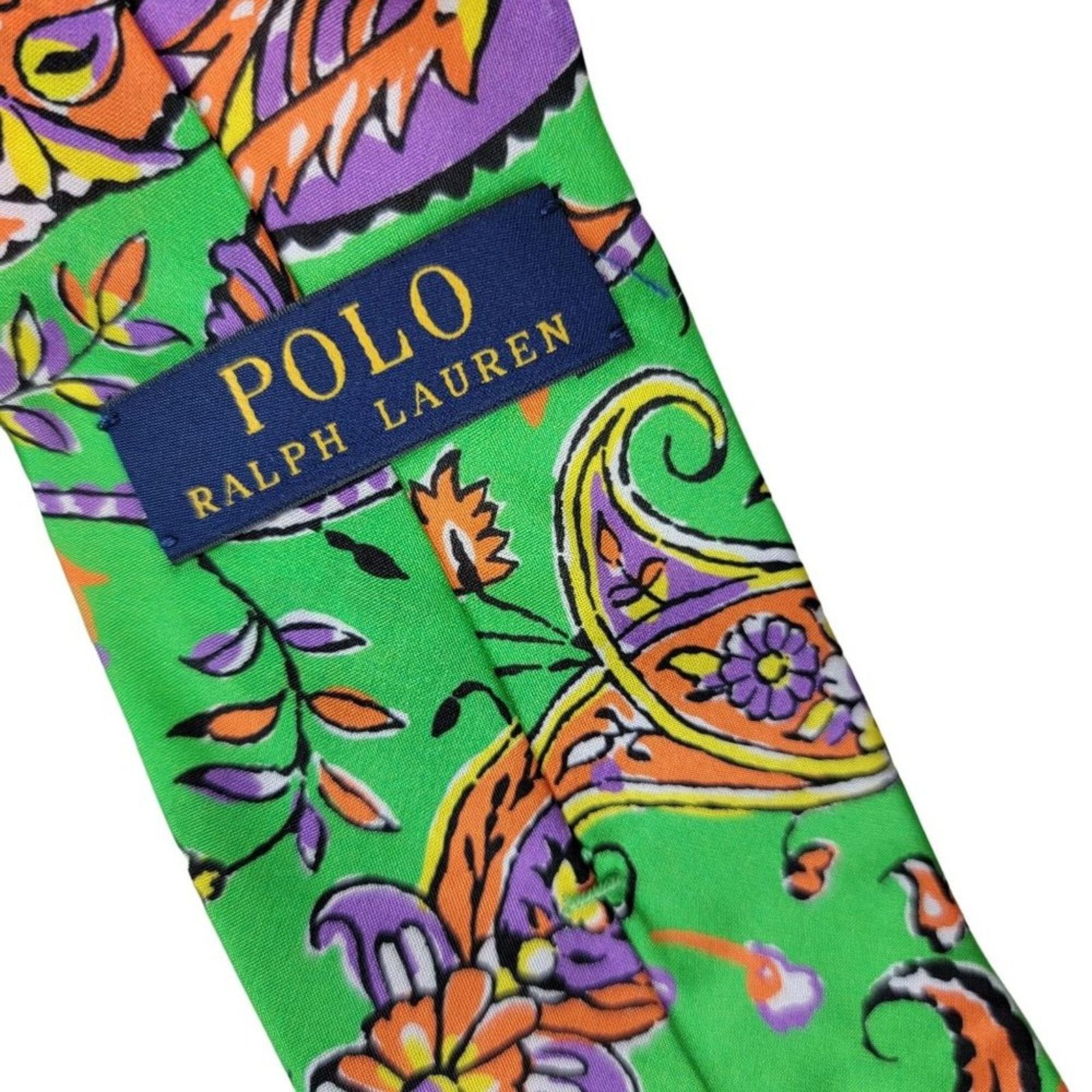 Polo Ralph Lauren Polo Ralph Lauren 100% Silk Paisley Neck Tie Size ONE SIZE - 5 Thumbnail