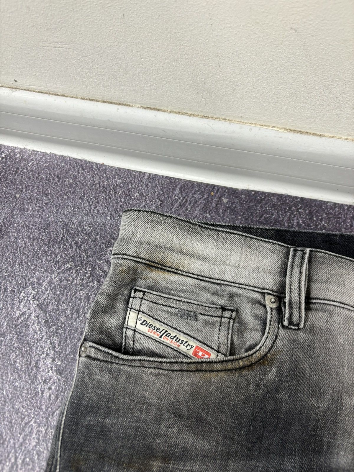Diesel Diesel D-Amny Skinny NWT Washed Black Distressed Denim Jeans Size US 31 - 7 Thumbnail