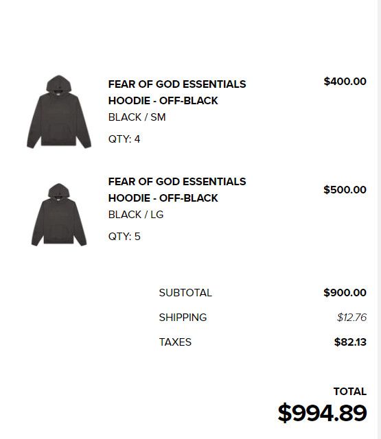 Fear of God FOG - Essentials Fear Of God Off Black FW22 Hoodie