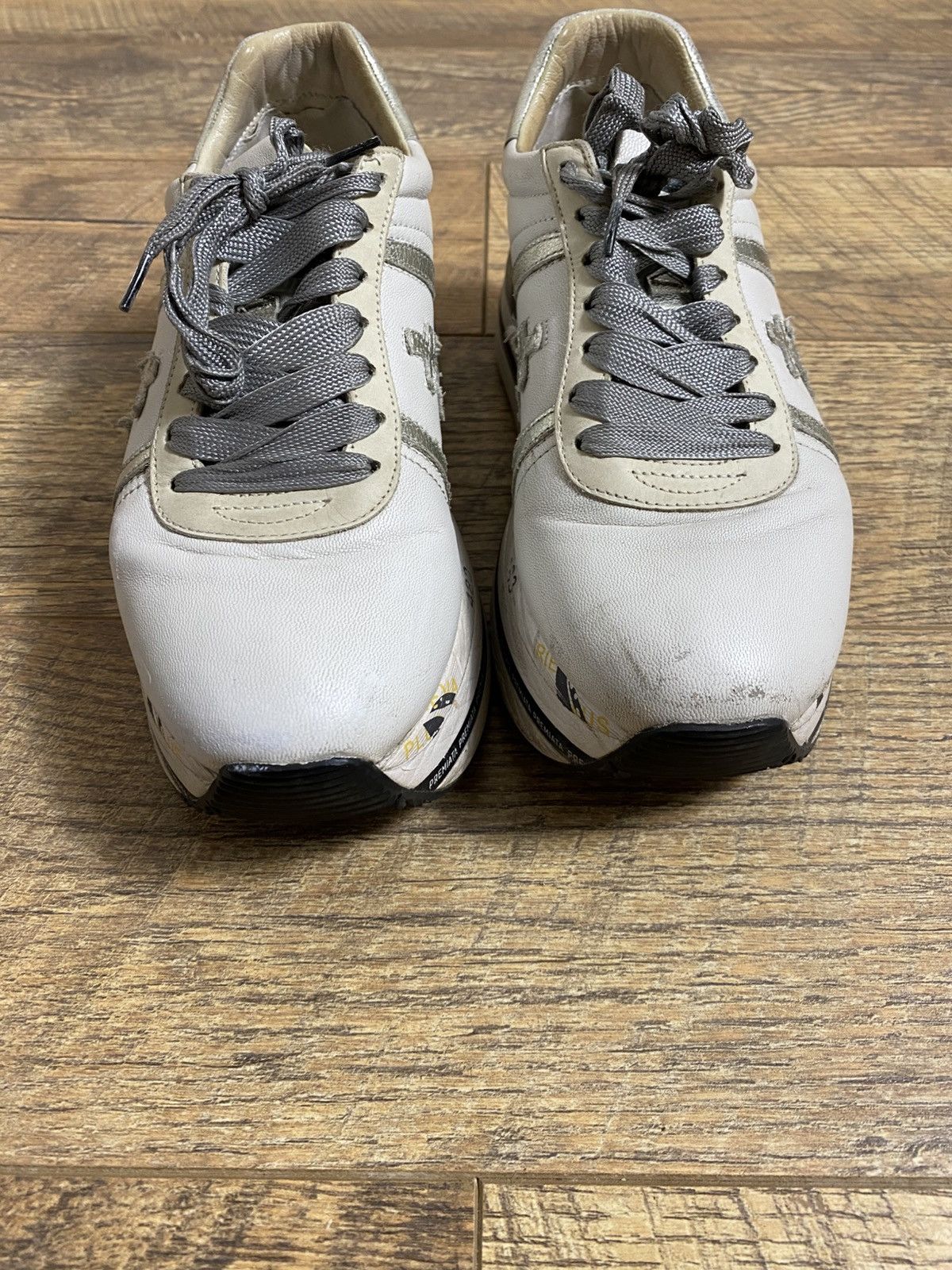 Premiata Premiata Beth Platform Sneakers White Silver Leather EU 39 Size US 9 / IT 39 - 7 Thumbnail