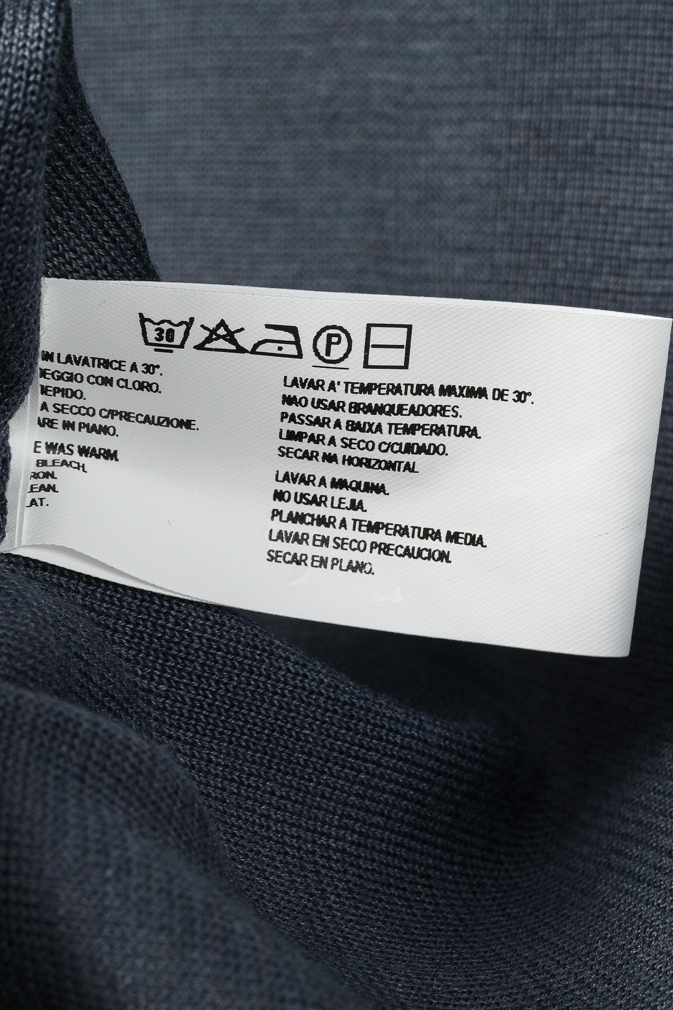 Armani Collezioni Armani Collezioni Blue Silk-Blend Pieced Long Sleeve T-Shirt Size US M / EU 48-50 / 2 - 9 Thumbnail