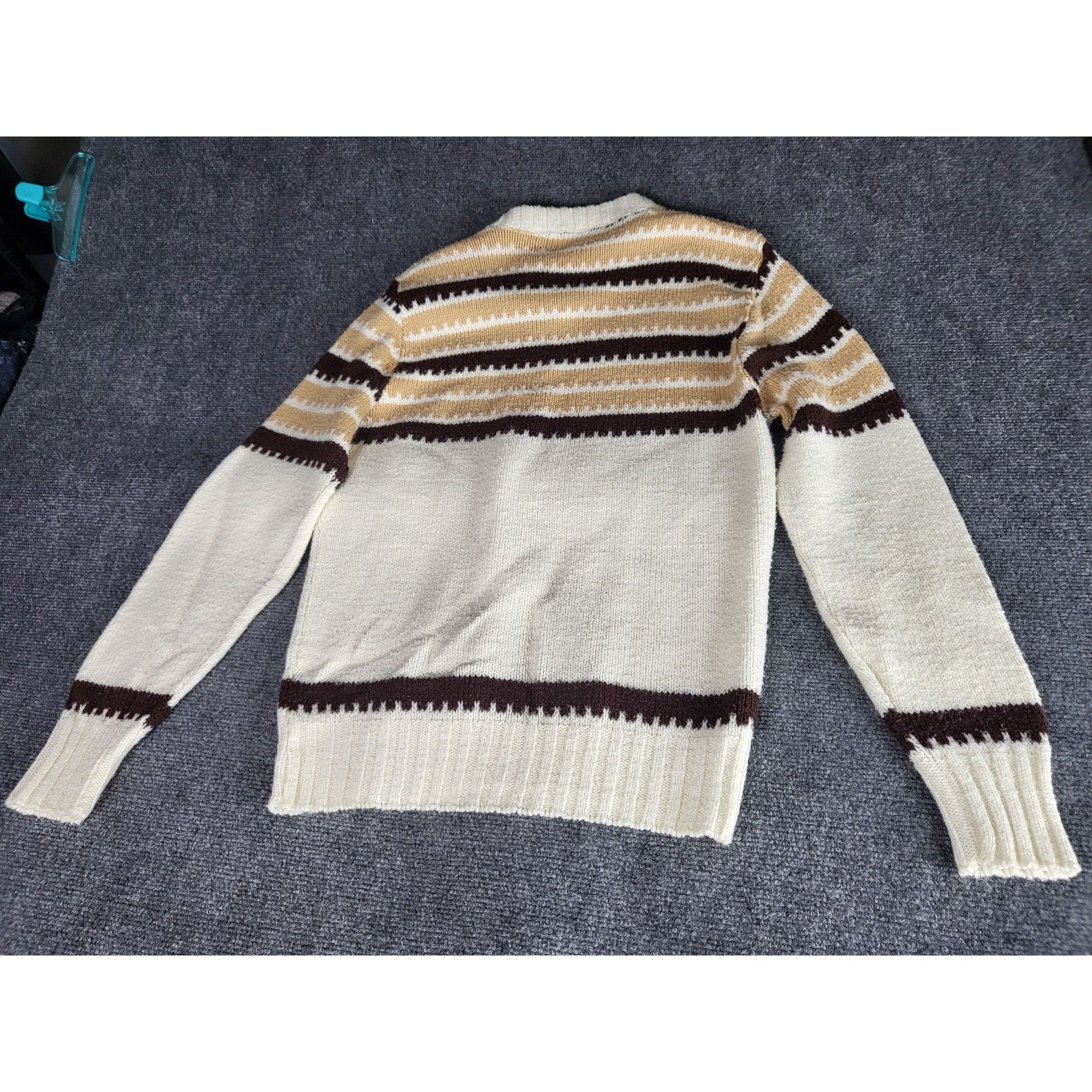 Sears Vintage Sears 70s Cable Knit Sweater Men Sz M Winter Brown W Size US M / EU 48-50 / 2 - 8 Thumbnail