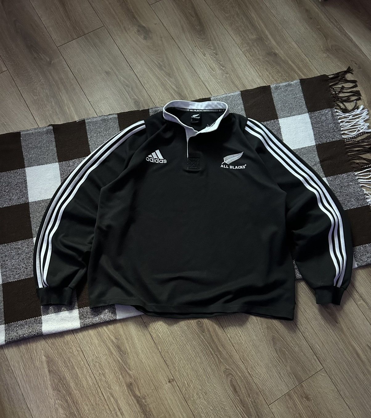 Adidas × Vintage Vintage Adidas All blacks rugby jersey mens vintage 00s Size US XL / EU 56 / 4 - 1 Thumbnail