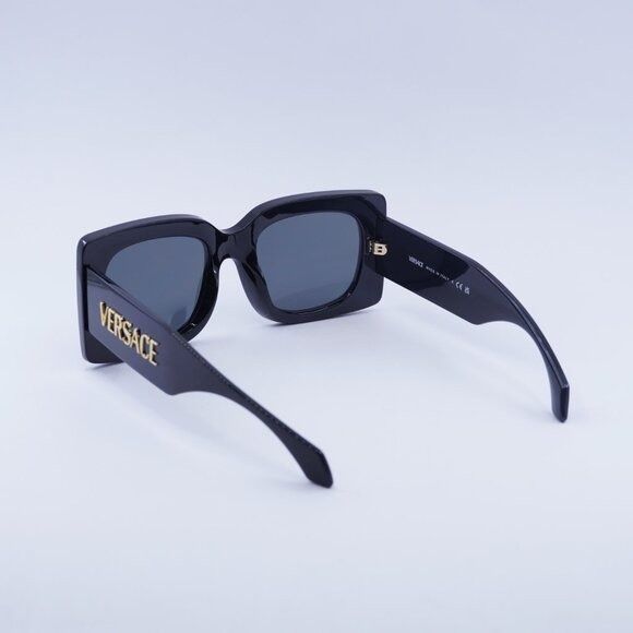 Versace Versace VE4496U GB1/87 Sunglasses Black Square Frame Size ONE SIZE - 4 Thumbnail