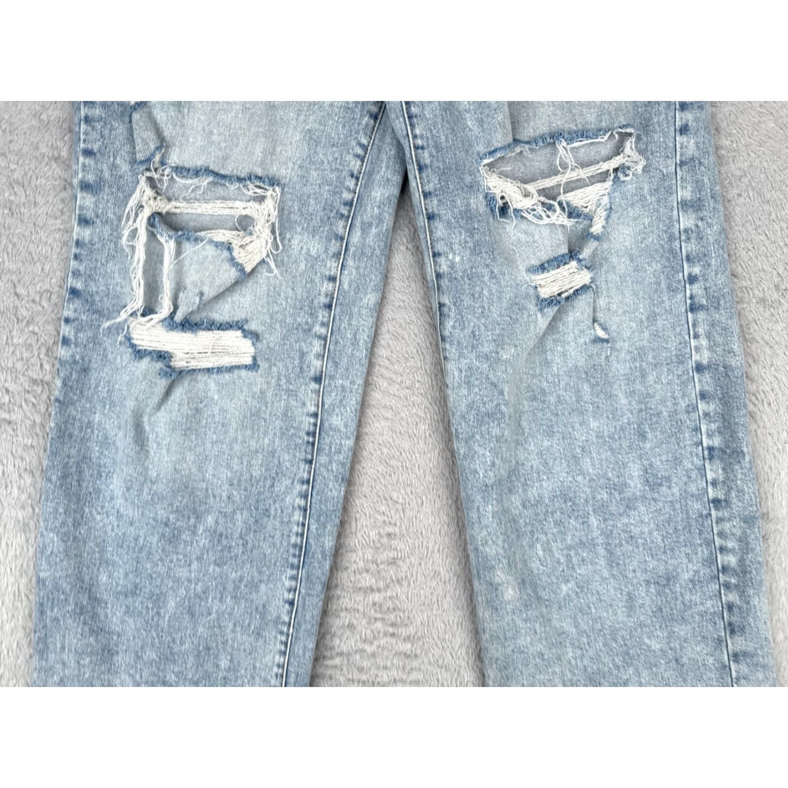 Vintage SO Jeans Juniors 11 Blue Denim Wide-Leg High Rise Cotton Blend Distressed 32x34 Jeans Womens Size 32" / US 10 / IT 46 - 3 Thumbnail