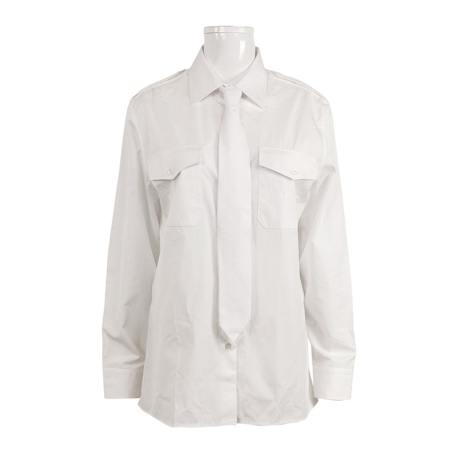 Prada Prada Long Sleeve Shirt with Tie 0089 Size M / US 6-8 / IT 42-44 - 1 Thumbnail