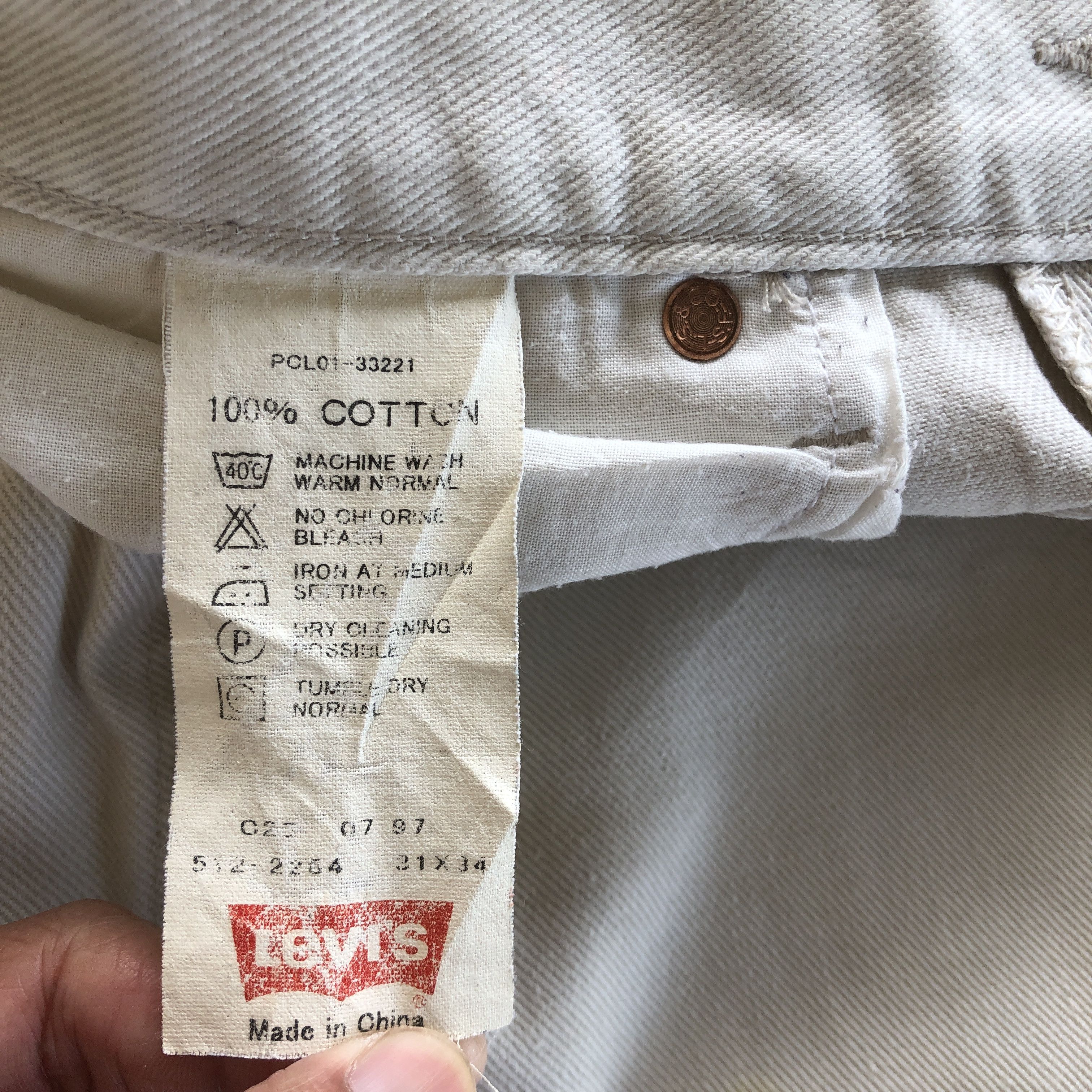 Levi's Vintage Levis 512 Baggy Beige Jeans Levi's Mud Wash Denim Size US 30 / EU 46 - 9 Thumbnail
