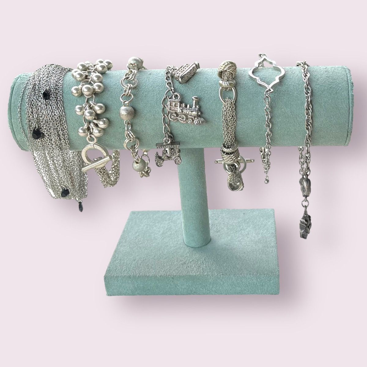 Vintage Silver Bracelets High End Charm Chain Jewelry Lot, Women's