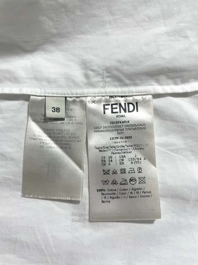 Fendi Fendi Solid Color High-Neck Shirt Dress - White Size XS / US 0-2 / IT 36-38 - 6 Thumbnail