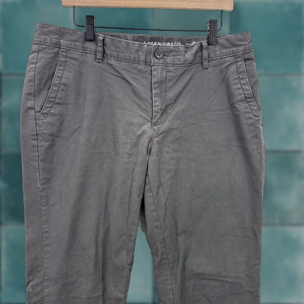 Eddie Bauer Eddie Bauer Pants Womens 12 Gray Legend Wash Boyfriend Relaxed Twill Chino Lined Pockets Zip Velvet Logo Winter Casual Workwear Mens? Size 34" / US 12 / IT 48 - 1 Thumbnail