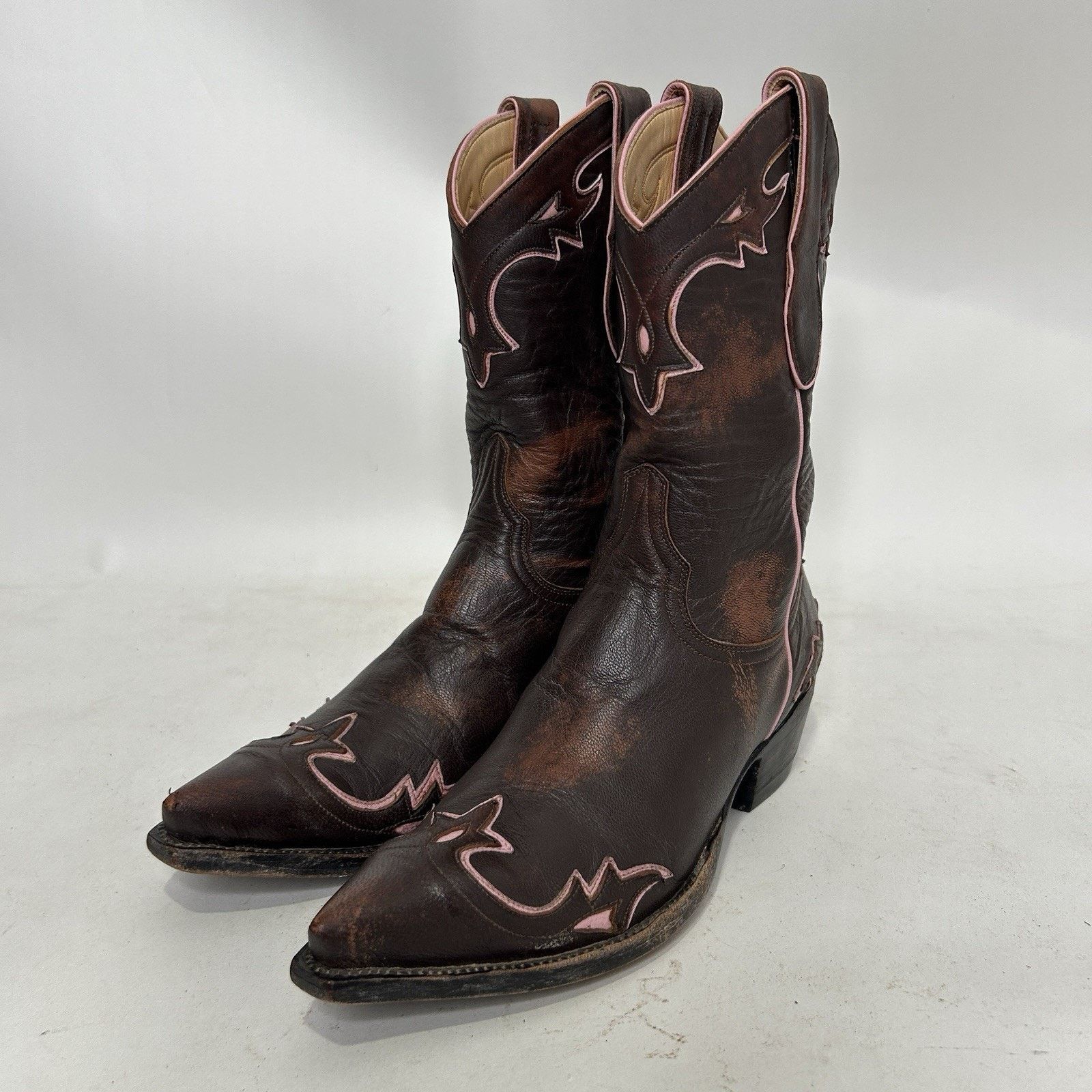Old Gringo Vintage Old Gringo Villa Cowboy Boots “Brown Pink" Size US 8 / IT 38 - 3 Thumbnail
