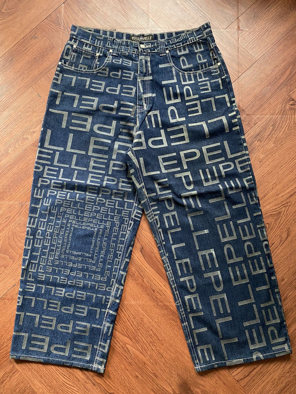 If Six Was Nine × Marc Buchanan × Pelle Pelle Pelle Pelle Baggy Fullprint Jeans Size US 38 / EU 54 - 1 Thumbnail