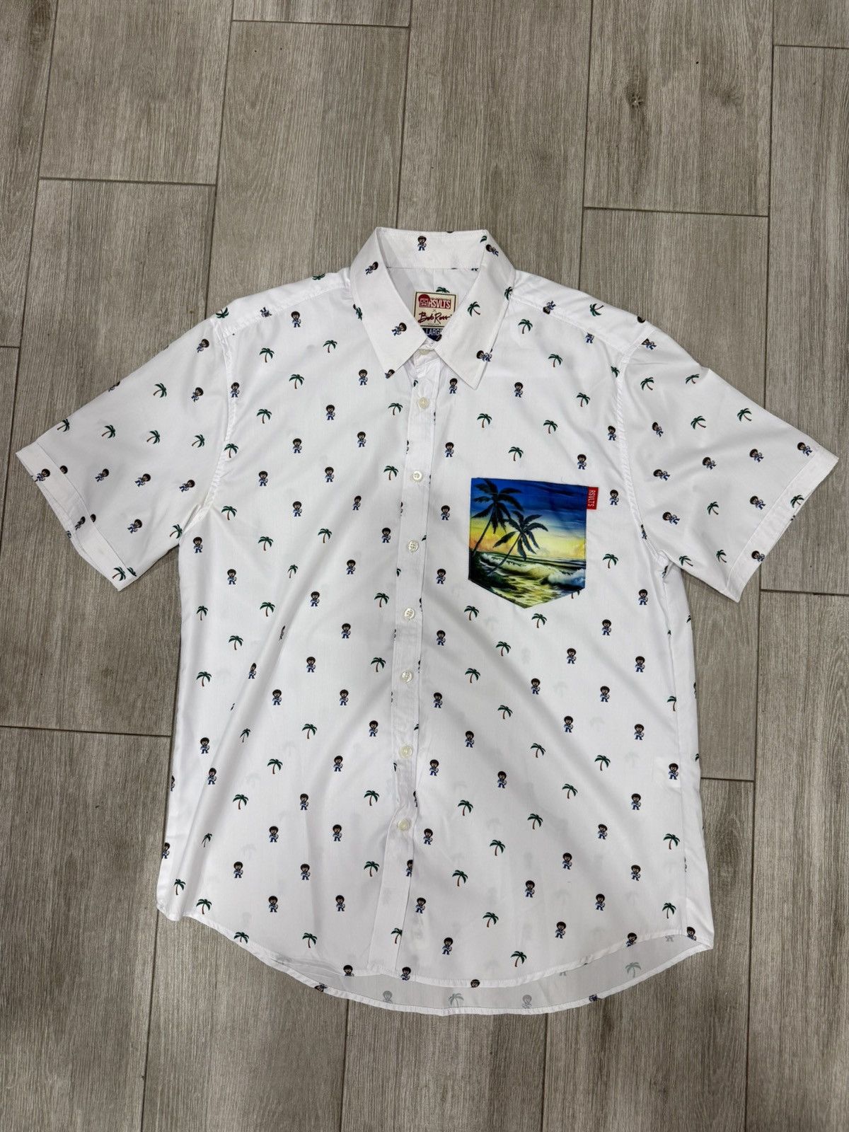 Other RSVLTS Bob Ross Happy Little Palm Trees Short Sleeve Shirt L Size US L / EU 52-54 / 3 - 1 Thumbnail