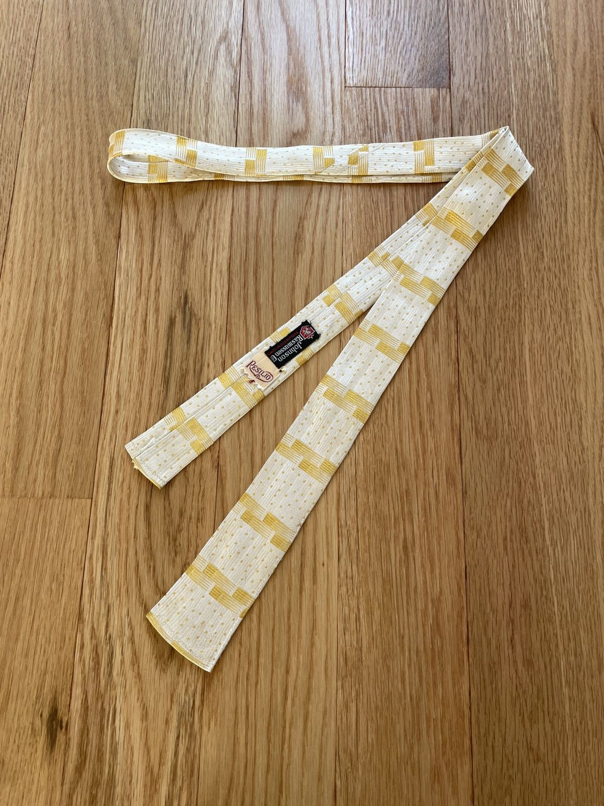 Vintage Johnson Rasmussen Resilio Vintage 60s Skinny Gold White Tie Size ONE SIZE - 1 Thumbnail