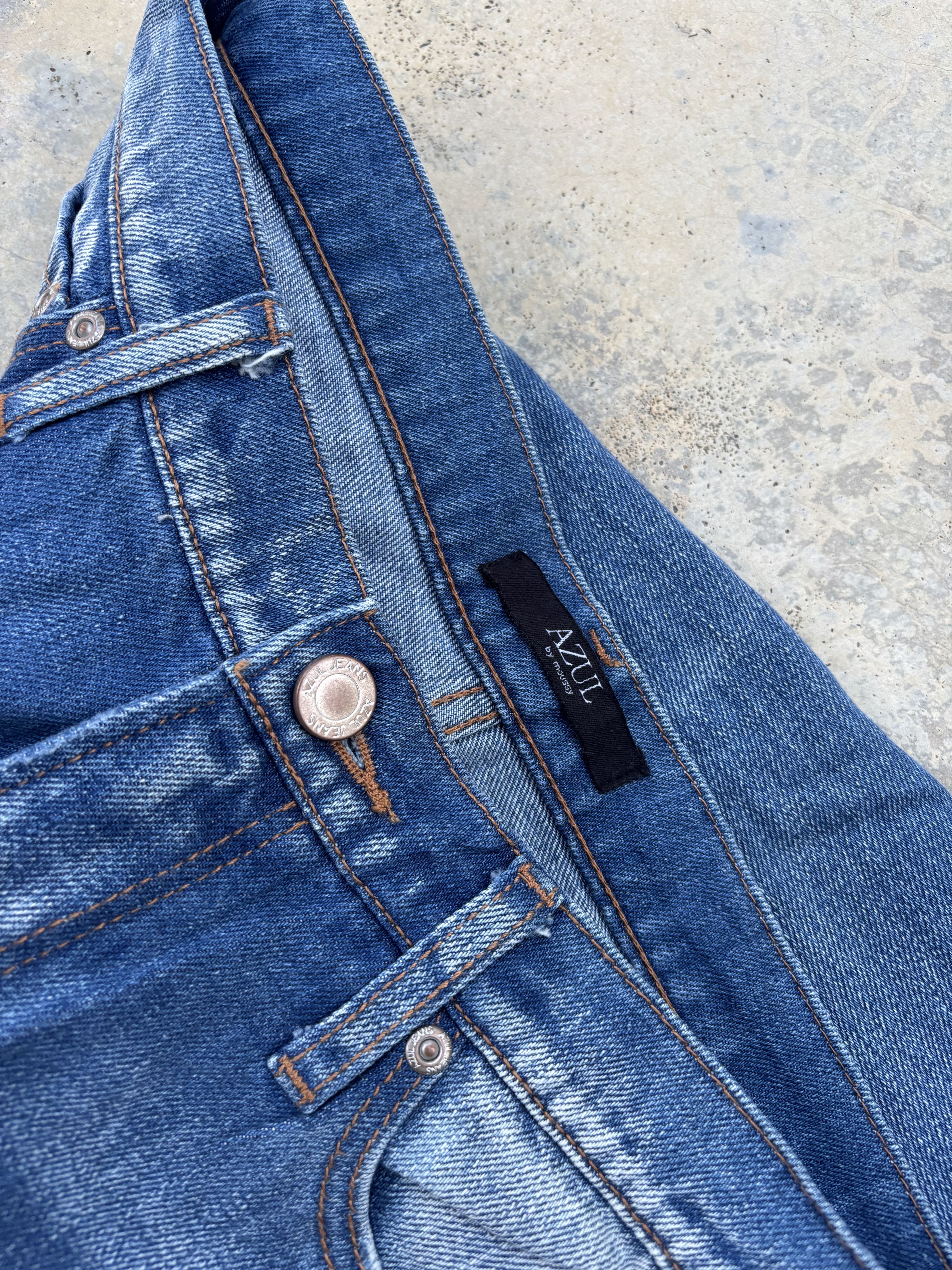 Japanese Brand × Jean × Kapital Vintage Azul By Moussy Patchwork Distressed Denim Jean Size US 31 - 8 Thumbnail