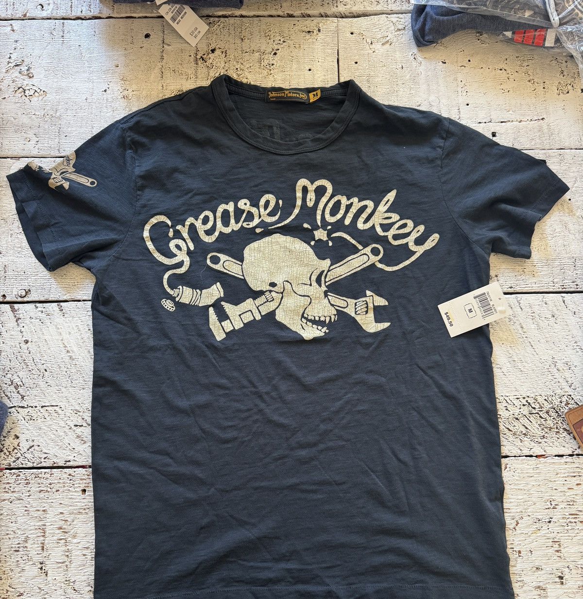 Johnson Motors × Vintage Grease monkey skull racing tshirt Size US M / EU 48-50 / 2 - 6 Thumbnail
