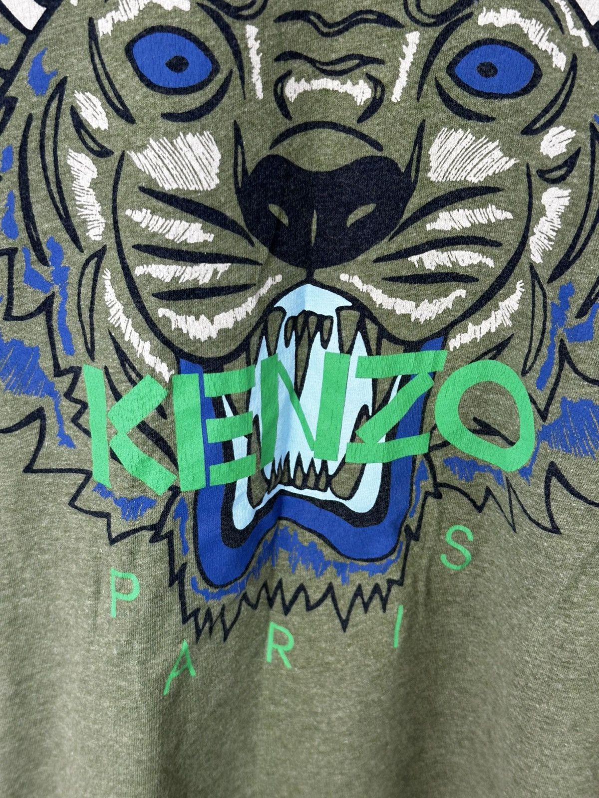 Kenzo Luxury Kenzo Tiger Logo Tee Vintage Green Size US L / EU 52-54 / 3 - 6 Thumbnail