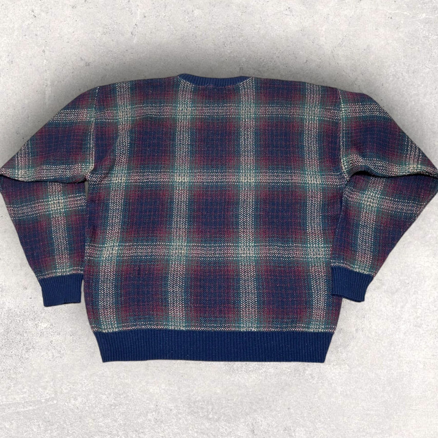 Van Heusen Vintage Van Heusen Men's Sweater 90s Long Sleeve Plaid Blue Acrylic Size Large Size US L / EU 52-54 / 3 - 5 Thumbnail