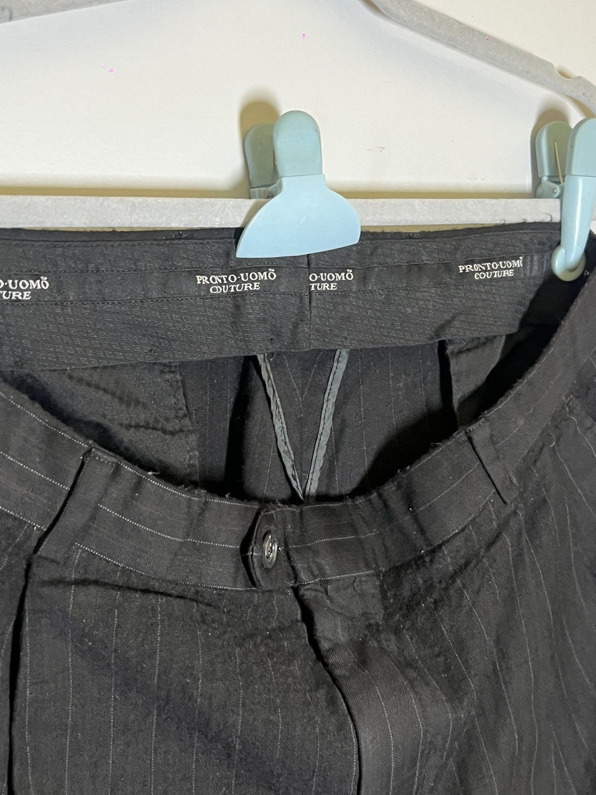 Pronto Uomo Black Pinstripe Pants Size 25" / US 0 / IT 36 - 3 Thumbnail