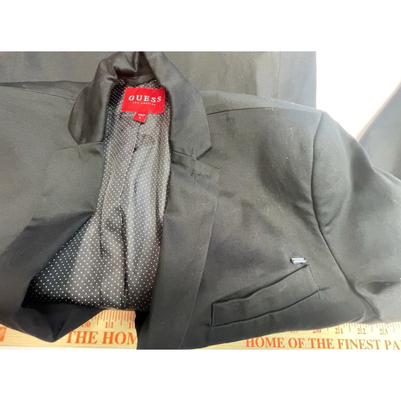 Guess VINTAGE Black Formal Blazer GUESS Los Angeles 2 Button Small Mens blazer tuxedo formal S Black 2 Button Guess Los Angeles Mens Small Formal Blazer Size 36R - 5 Thumbnail