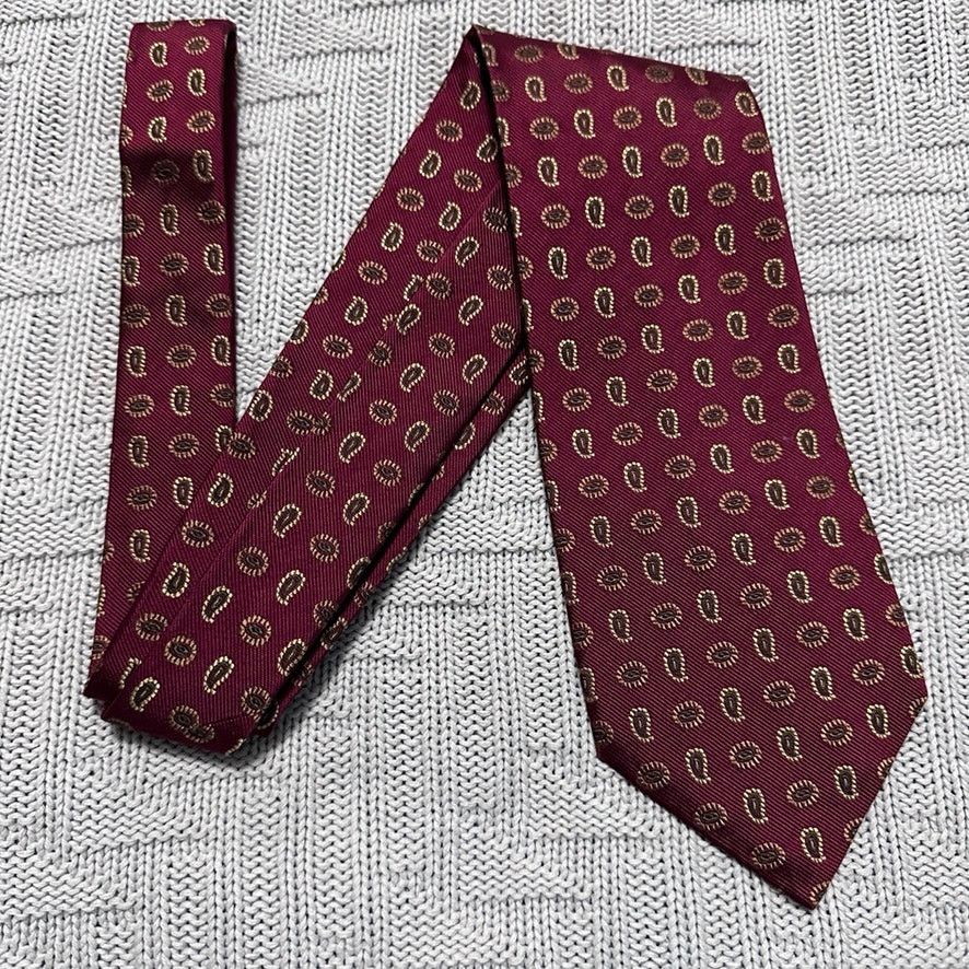 Paul Stuart Paul Stuart maroon small paisley silk tie Size ONE SIZE - 1 Thumbnail