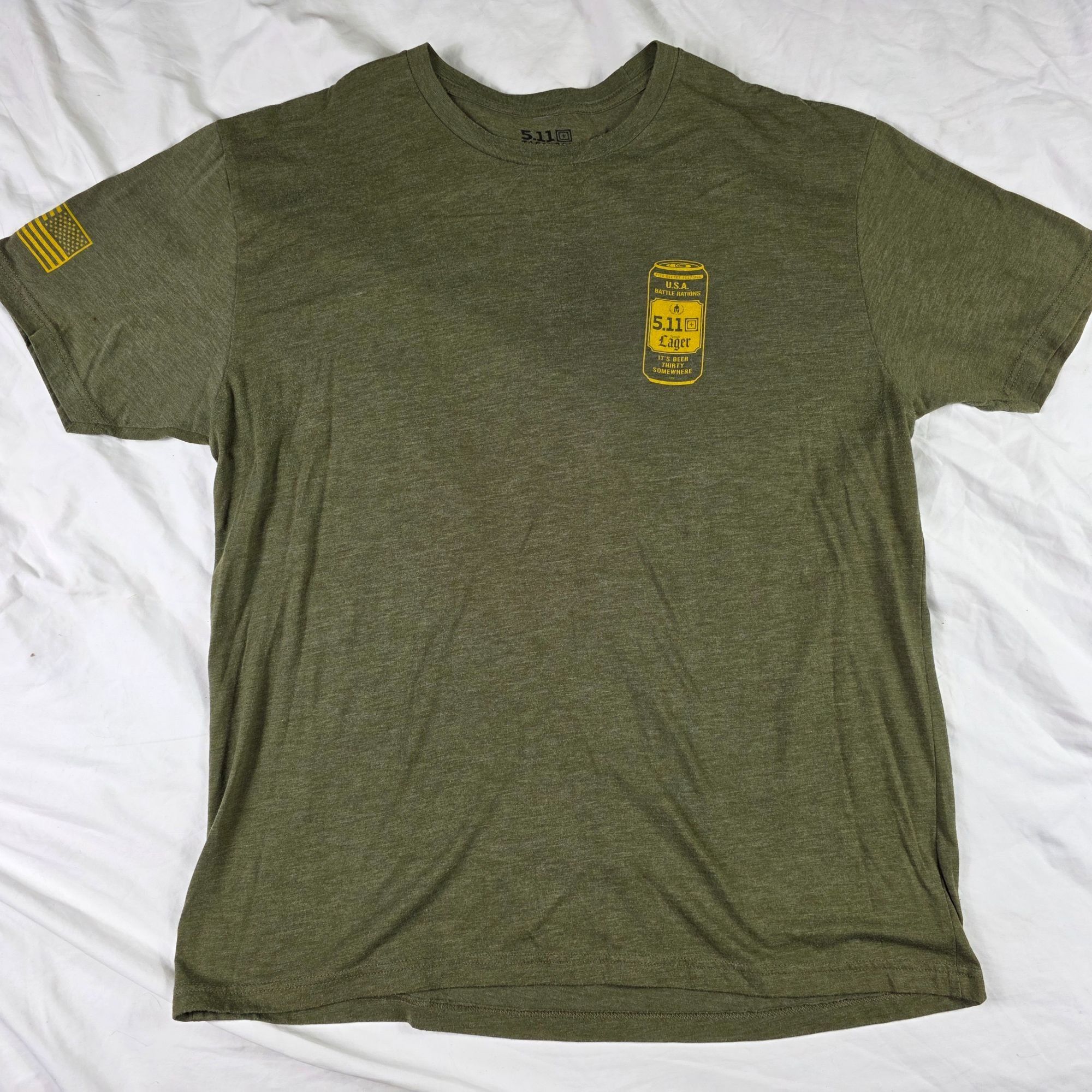 5.11 5.11 Tactical Battle Rations Mens XL Green T Shirt Casual Ou Size US XL / EU 56 / 4 - 3 Thumbnail