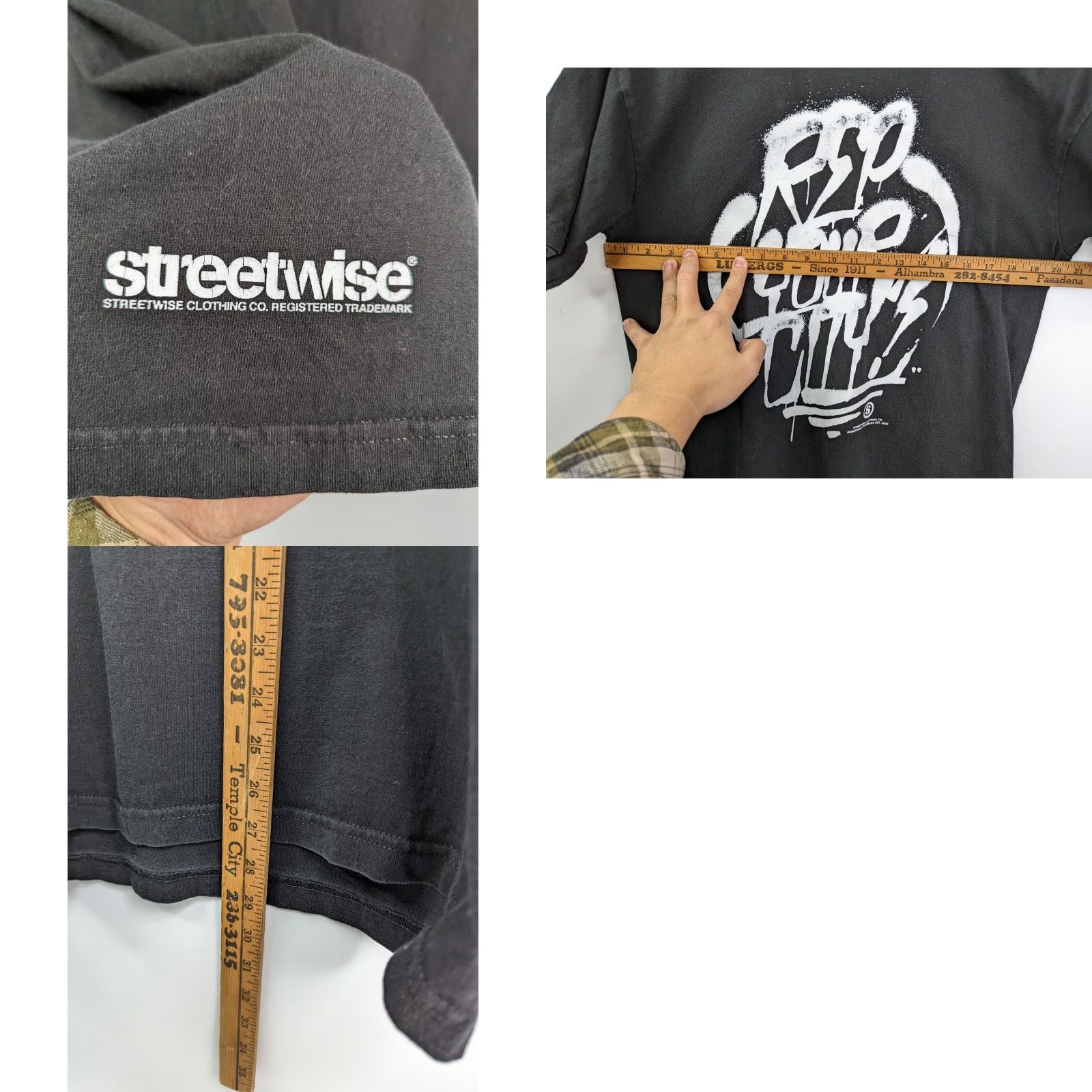 Vintage STREETWISE Black T-shirt Streetwise Shirt Los Angeles California Tee Men's Large Size US L / EU 52-54 / 3 - 8 Thumbnail