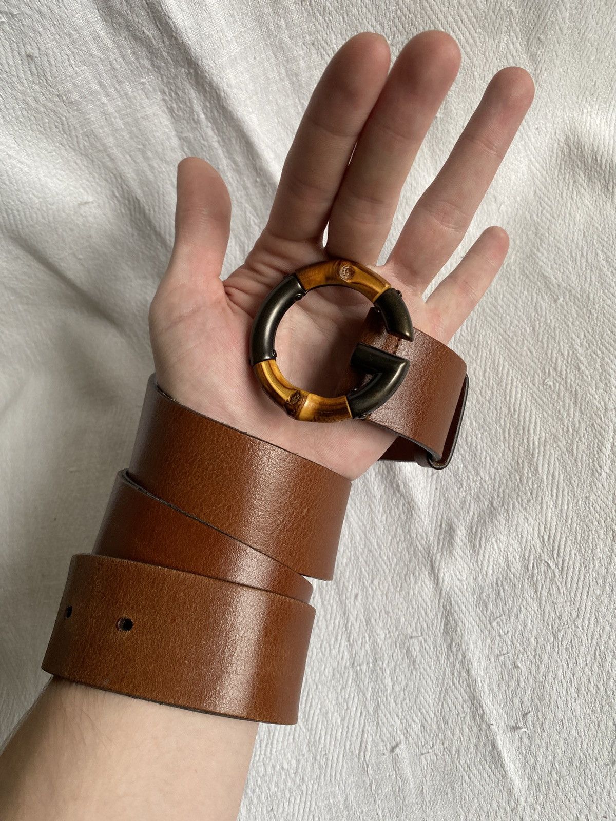 Gucci Gucci Bamboo G Buckle Leather Belt Size ONE SIZE - 2 Thumbnail