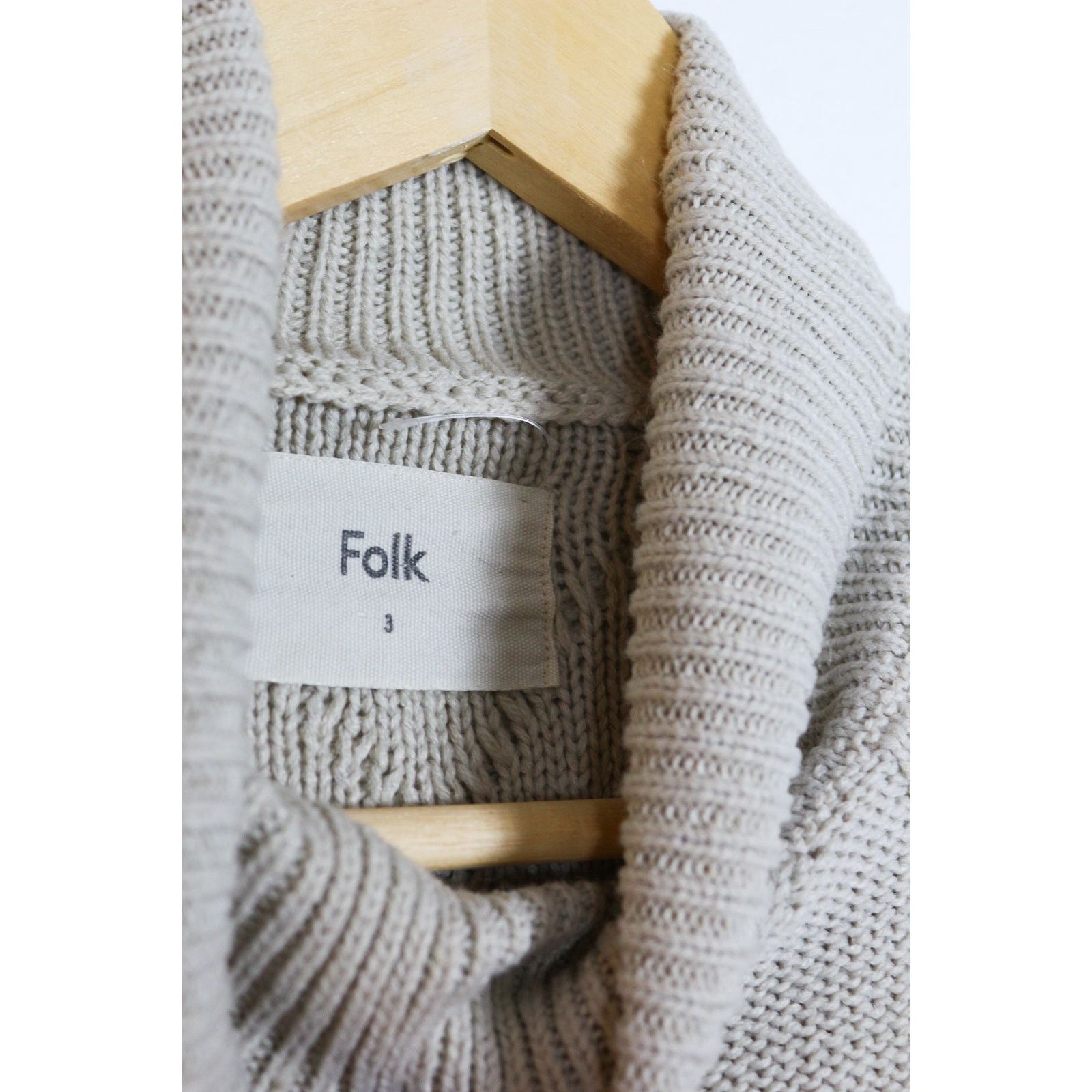 Folk Folk Beige Warm Cable Knit Turtleneck Sweater Jumper Size US S / EU 44-46 / 1 - 5 Thumbnail