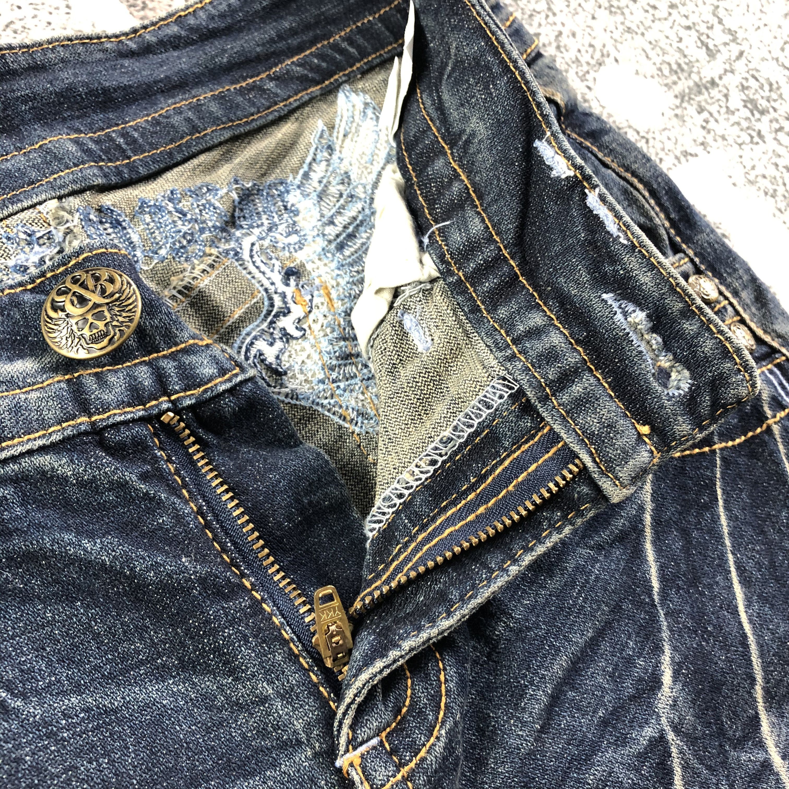 Japanese Brand Plymtone Jeans Embroidered Flare Denim KJ1808 Size 30" / US 8 / IT 44 - 7 Thumbnail