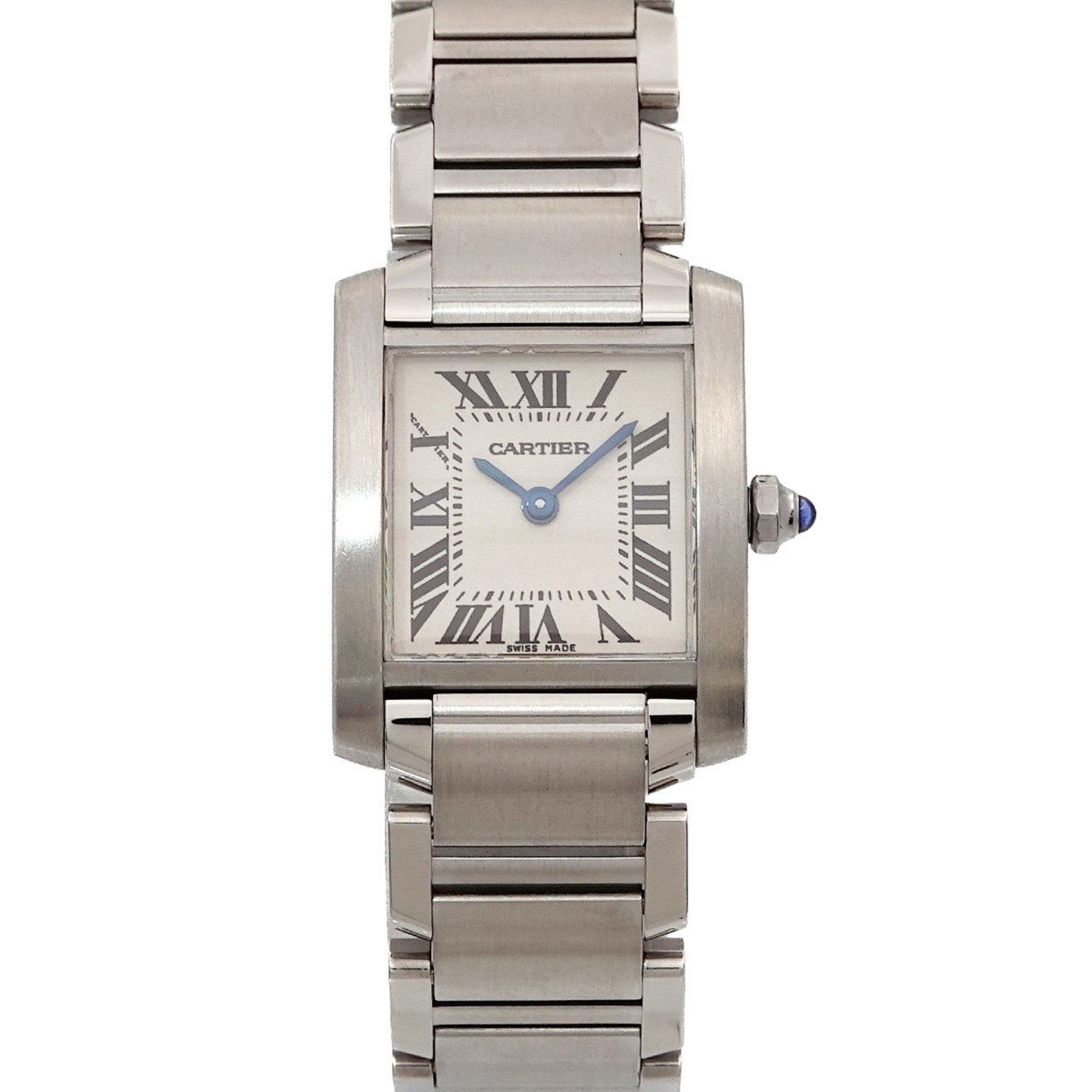Cartier Tank Francaise Sm W51008Q3 Ladies' Watch Ivory Quartz in Beige, Women's