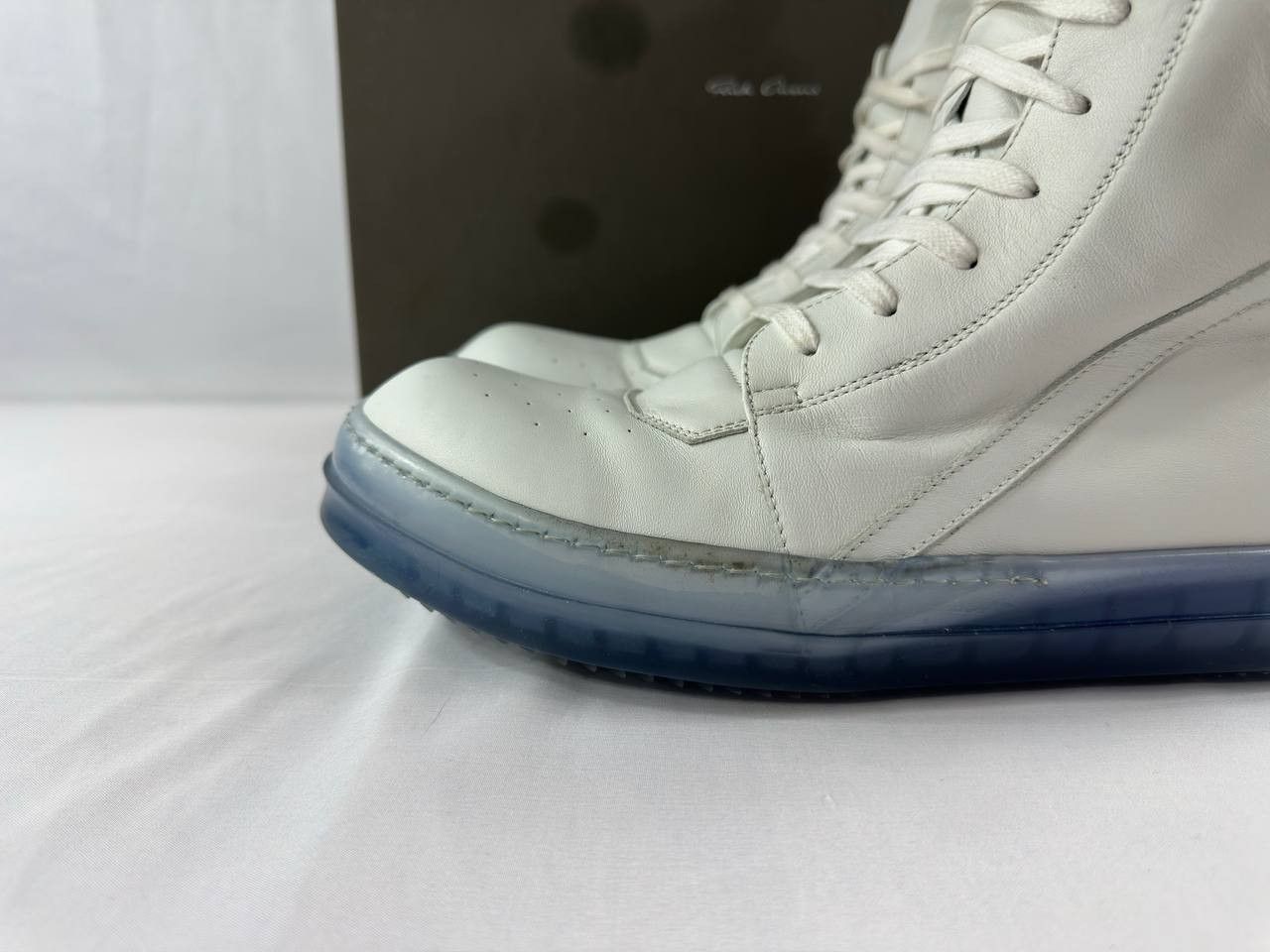 Rick Owens Rick Owens Geobasket High 'Chalk White Blue Transparent' Size US 8 / EU 41 - 11 Thumbnail