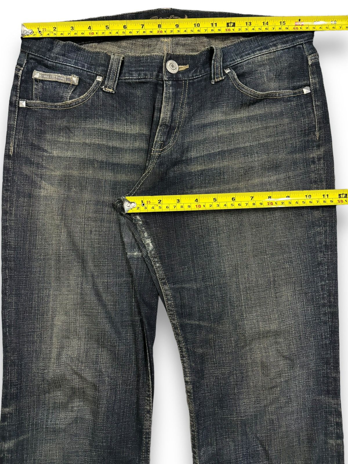 Hysteric Glamour Vintage Japanese Brand Studded Pocket Washed Flare Jeans Size US 33 - 19 Thumbnail