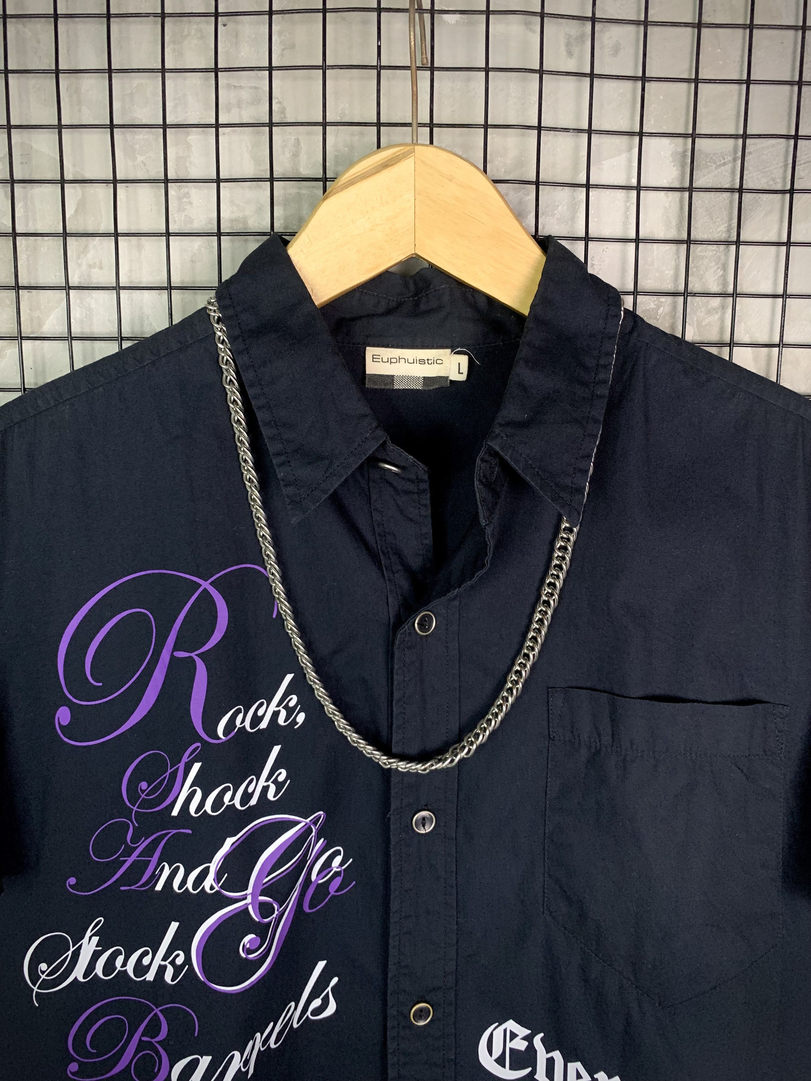 Japanese Brand Y2K Euphuistic Punk Rock Gothic Poem Print Shirt Size US L / EU 52-54 / 3 - 5 Thumbnail