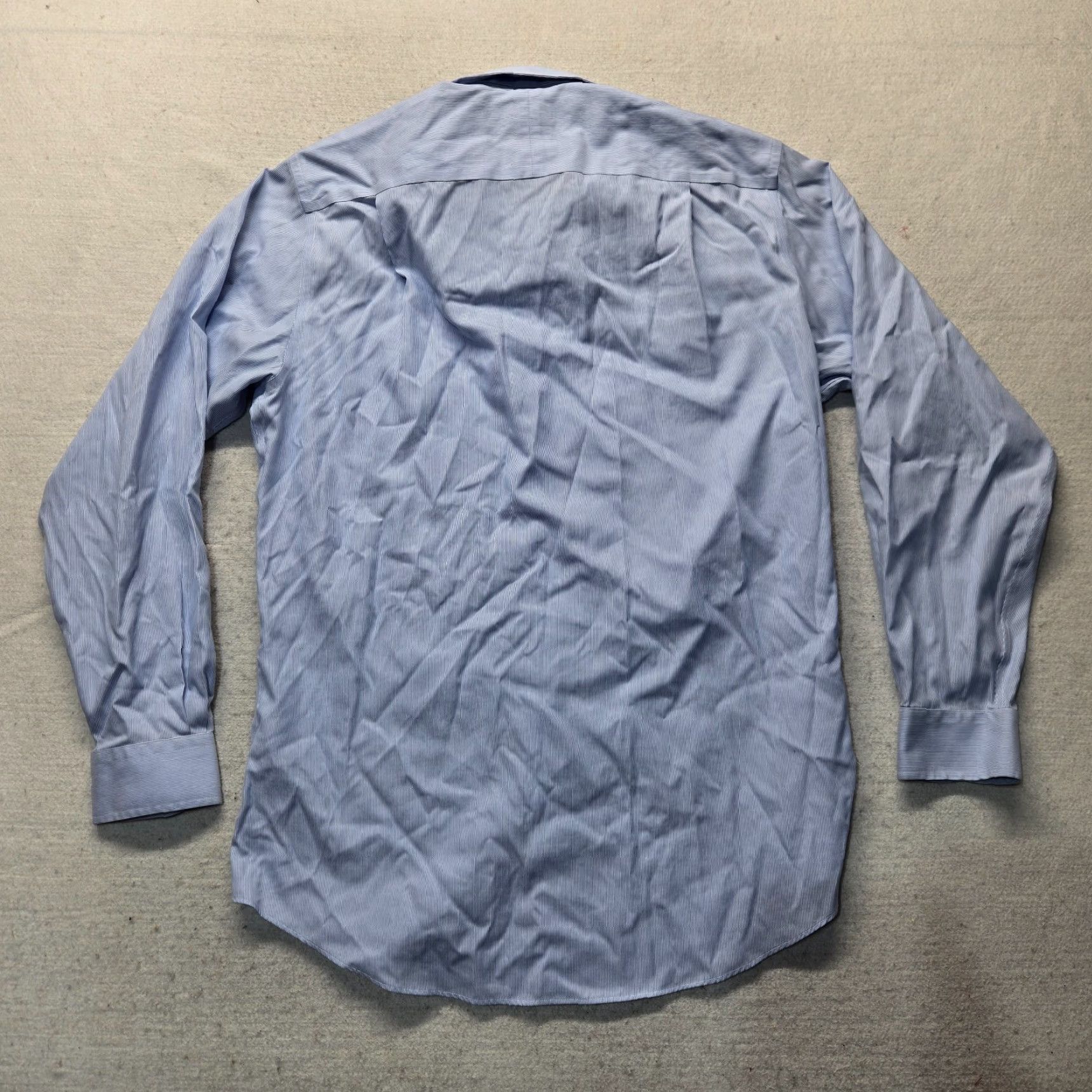 Jos. A. Bank Jos A Bank Shirt Button-Up Striped Long Sleeve 15.5 34 Blue Cotton Men Regular Travel Business Casual Workwear Vintage No Size US M / EU 48-50 / 2 - 7 Thumbnail
