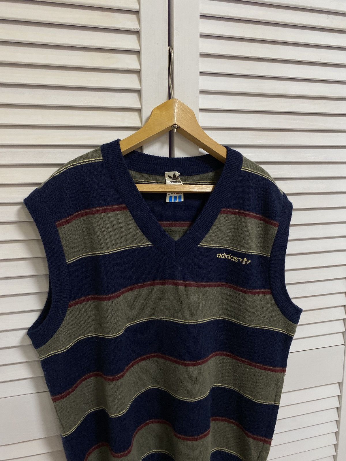 Adidas × Vintage 🎥 Vintage Vest sleeveless vest jerkin Adidas Logo Striped 90 Size US M / EU 48-50 / 2 - 2 Thumbnail
