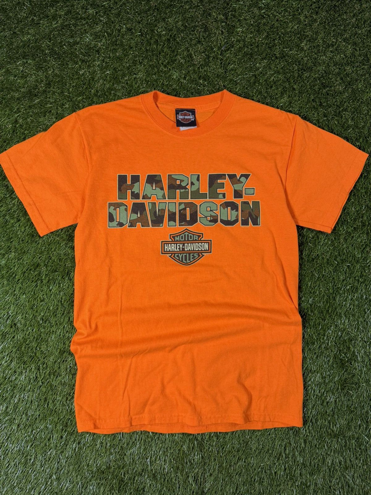 Harley Davidson Vintage Y2k Harley Davidson Camo Army Biker Fall Hype Tee Size US S / EU 44-46 / 1 - 1 Thumbnail