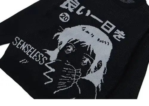Aran Isles Knitwear × Japanese Brand × Vintage Knitted Sweater Grunge Cartoon Anime Pullover harajuku style Size US L / EU 52-54 / 3 - 4 Thumbnail